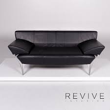 rolf benz 1600 leder sofa schwarz zweisitzer funktion couch 10915 schwarzes sofa futuristisches design sofa