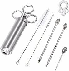 Compra Chseeo Jeringas De Cocina Para Marinar Acero Inox Inyector De Salsas Jeringa Para Condimentar Ideal Para Mar Adobo Para Carne Adobo Escalopes De Ternera