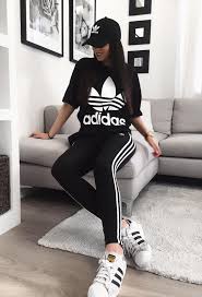 All Black Adidas Joggers Womens Cute Adidas Outfits For Women Black Adidas T Shirt Black Adidas Leggings Adidas Superstar Shoes Adidas Outfit Adidas Outfit Women Outfits With Leggings