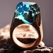 These Rings Have Tiny Forests Inside Of Them And Just Take My Money Already Wood Resin Jewelry Resin Jewelry Secret Wood Rings