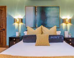 Take the plunge and create a room filled with gemstone colours such as turquoise and emerald. Blue And Gold Bedroom Decor Novocom Top