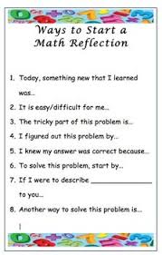 Math Journal Reflection Prompts Math Journals Math Writing Studying Math