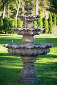 Concrete water fountains are becoming increasingly popular in the past decades. 86 Three Tier Scallop Fountain Outdoor Concrete Garden Water Fountain Statue Ebay