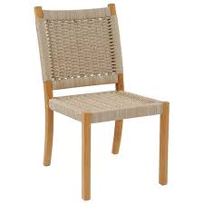 Key details 18w x 23.1d x 33.4h. Kingsley Bate Hudson Coastal Beach Woven Wicker Teak Outdoor Dining Side Chair With White Cushion Kathy Kuo Home