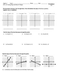 Finding slope on graphs students are shown graphs of slopes. Fillable Online Name Practice Slope And Rate Of Change Sol A 6 Plot The Points Fax Email Print Pdffiller