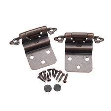 There are cheapest ones, close hinge types and also blum hinges with a toolless clip mechanism. Pair 2 Pcs Self Closing Cabinet 3 8 Offset Inset Hinges Bronze Orb 62727 Walmart Com Walmart Com