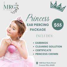 🎀Looking for a safe, comfortable, cozy, and fun spot to bring your child  or teen to get their ears pierced? Look no further! MRG is now offering a  Princess Ear Piercing Package