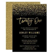 Black And Gold 21st Birthday Invitations Modern Black Gold Faux Glitter 21st Birthday Invitation Zazzle Com 21st Birthday Invitations 21st Birthday Glitter Invitations Birthday