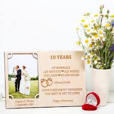 Some of the 10 year of wedding anniversary wishes, quotes or messages to inspire you are: 10th Wedding Anniversary Personalised Photo Frame By Natural Gift Store Notonthehighstreet Com