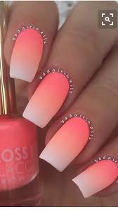 Coral acrylic nails summer nails neon spring nails colourful acrylic nails. Summer Coral White Ombre Love Nails Design Pink Girl Ombre Acrylic Nails Fake Nails Summer Acrylic Nails