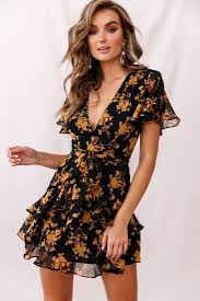Black And Orange Dress Kerry Layered Angel Sleeve Dress Black Orange Flower Angel Sleeves Dress Dresses With Sleeves Fashion
