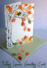 Fall autumn watercolor greeting cards, fall leaves greeting note card, blank inside note cards, watercolor note cards, set of 5 or 10 cards. Falling Leaves Greeting Card Atop Serenity Hill