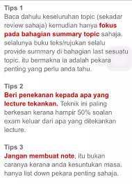 Dalam usaha giat untuk mencapai matlamat, seringkali kita kesuntukan masa untuk merancang masa depan dan menyiapkan diri dari musibah yang bakal menimpa. Hali Matus On Twitter Nikfarinarmada Tips Untuk Student Yg Study Last Minute Nk Final Exam Inshaa Allah Membantu Amal Kan Doa Tu Yee Http T Co Grpgs31xrp