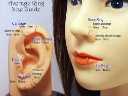 ring size guide piercings in 2019 cartilage earrings