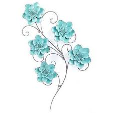 Turquoise Metal Flower Swirl Wall Decor This Will Be A Great Accent Piece In My Dining Room Metal Tree Wall Art Metal Tree Metal Flowers