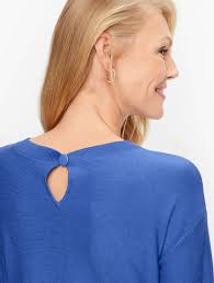 Back Keyhole Crewneck Sweater