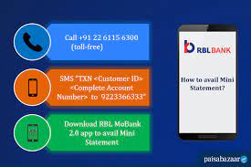 Visit finserv markets to check 24x7 rbl credit card customer care no, email id and address for further assistance. Rbl Mini Statement Compare Apply Loans Credit Cards In India Paisabazaar Com