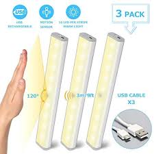 3 Pack Lampe De Placard Fansteck Led Placard Detecteur De Movement Usb Rechargeable Lumiere Led Adhesives Pour Placard Armoire Esca Lumiere Led Led Placard