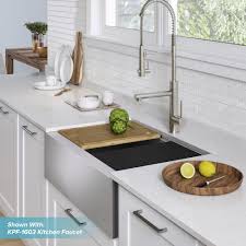 Maybe you would like to learn more about one of these? Kraus Kore Workstation Farmhouse Apron Front 30 Stainless Steel Single Bowl Kitchen Sink At Menards