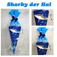 Schultute Hai Sharky Etsy Schultute Basteln Wasserflasche Geschenk Schultute