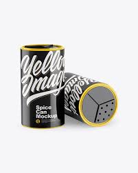 Two Glossy Spice Cans Mockup In Tube Mockups On Yellow Images Object Mockups Mockup Free Psd Mockup Free Download Design Mockup Free