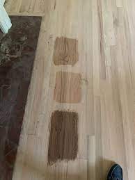 My husband and i are thinking of refinishing our oak floors and i love this color that you went with. Minwax Weathered Oak On Red Oak Hardwood Floor Stain Red Oak Hardwood Red Oak Hardwood Floors Red Oak Wood Floors