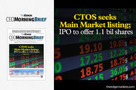 It said it planned to use 220 million ringgit in the ipo proceeds to repay bank borrowings the listing is the largest since mr diy group's 1.5 billion ringgit ipo last year. Ctos Seeks Main Market Listing Ipo To Offer 1 1 Bil Shares The Edge Markets