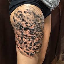Black And Grey Dog Tattoo Asian Black And Grey Archives Chronic Ink Foo Dog Tattoo Girls With Sleeve Tattoos Foo Dog Tattoo Design
