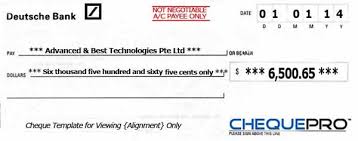 In case of discrepancy between the english and the german versions, the german version shall prevail. Cheque Printing Writing Software For Singapore Banks