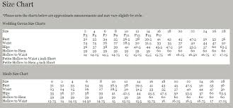 Sizing Chart For Wedding Dresses Fashion Dresses