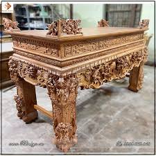 Sập Thờ tứ linh gỗ hương Đá chân 24cm