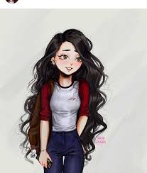 Pin By کاشفہ On Cabelos Longos Cute Girl Drawing Girly Drawings Digital Art Girl