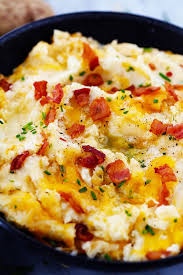 Cheddar Garlic Mashed Potato Casserole Is Loaded With Creamy Mashed Potatoes Garlic And Cheddar The F Mashed Potato Casserole Garlic Mashed Potatoes Recipes