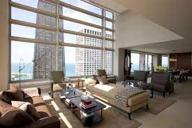 Contemporary Penthouse Apartment In Chicago With Custom Furniture And A Neutral Color Palette Modern Apartment Living Room Living Room Designs Living Room Ornaments