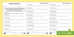 Spanish worksheets and online activities. Expanding Sentences Worksheets English Resource Twinkl