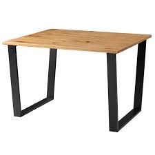 A square dining table is another classic choice that doesn't take up as much room. Texas Small Rectangular Dining Table With Black Metal Leg
