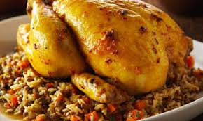 Poulet Roti Avec Riz Pilaf Brun Et Lentilles Le Poulet Du Quebec In 2020 Food Chicken Turkey
