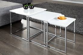 Couchtisch mit mamorplatte und chromgestell neu uvp ähnliche kleinanzeigen zu couchtische aus raum uelzen könnten dich auch interessieren Riess Ambiente Beistelltisch Elements 40cm Weiss Chrom 3er Set Hochglanz Online Kaufen Otto