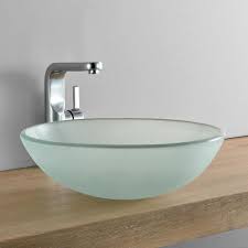 Lavabo, vasque ou plan vasque ? Bricolage Vasques Vasque A Poser Ovale Ronde En Verre Depoli Lavabo Lave Mains Vasque Salle De Bain 42 X 14 5 Cm