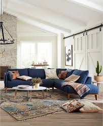 Furniture Jollene Fabric Sectional And Sofa Collection Created For Macy S Reviews Furniture Macy S Blue Sofas Living Room Blue Couch Living Room Blue Sofa Living