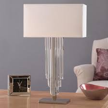 Crystal Cascade Table Lamp Bars Of Solid Crystal Drop Down From Below The Shade Of This Lamp In A Highly Stylised Art Deco Waterfall Ef Decoracao Arte