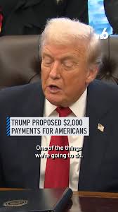 President Donald Trump says he would issue a $2,000 dividend to middle- and  low-income Americans using revenue from tariffs, adding that the remaining  funds would go toward reducing the national ...