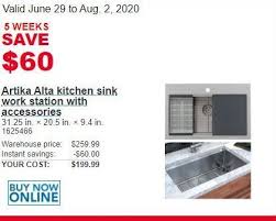 Costco is an american warehouse club chain that is the second largest retailer in the world after walmart. Costco Artika Alta Kitchen Sink Work Station With Accessories Redflagdeals Com