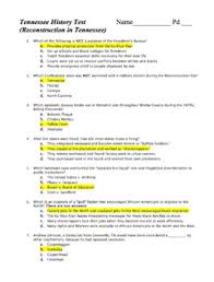 The answer keys page 32/44 Tn History Unit 7 Reconstruction In Tennessee Test Answer Key