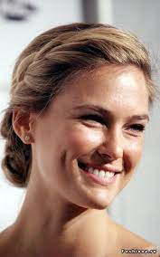 Most often, bun hairstyles are performed on long hair. Bar Refaeli Low Bun Wedding Hair Front Hair Styles Front Hair Styles