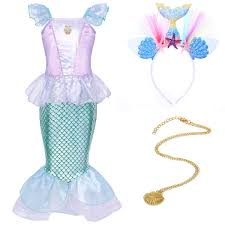 You see very cute adorable comfortable. Henzworld Girls Mermaid Costume Dress Princess Birthday Party Cosplay Outfit Ruffle Fish Tail Headband Jewelry Accessories Buy Online In Bahrain At Bahrain Desertcart Com Productid 183725455
