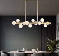 JIEZM Gold Brushed Brass Hanging Pendant Light Glass Globe ...
