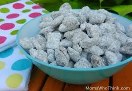 This easy puppy chow recipe includes an original version and a mint chocolate puppy chow version. Puppy Chow Snack Recipe Moms Who Think Recipe Puppy Chow Recipes Puppy Chow Chex Mix Recipe Food