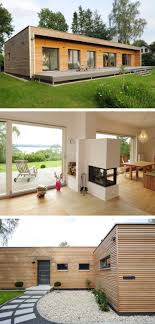Modern Bungalow With Flat Roof Baufritz Direct Construction Angled Bungalow House With Flat Roof Archite In 2020 Moderner Bungalow Holzhaus Bungalow Haus Bungalow
