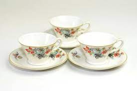 rose teacup saucer sets 3 by ttk toyo toki kaisha kokura etsy tea cups tea cup saucer saucer